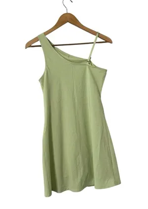 ABERCROMBIE & FITCH Athletic One-Shoulder Lime Green Mini Dress thumbnail 8