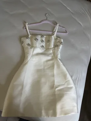 Beige/white mini dress thumbnail 2