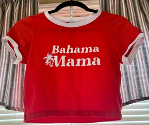 Princess Polly Red Cropped Ringer Tee thumbnail 1