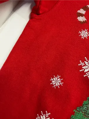 Jerzees Ugly Christmas sweater penguin winter holiday office party cotton blend Flawed thumbnail 3