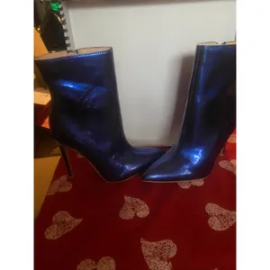 Women's Cape Robbin Blue Heeled Boots Size 6.5 thumbnail 7