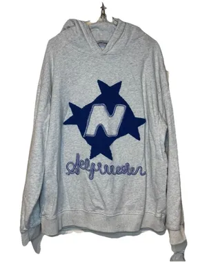 Aelfric Eden Womens Sweatshirt Y2K Oversized Hooded Embroider Star Pullover Small thumbnail 1