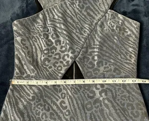 Topshop Metallic Silver Grey Leopard Animal Print Mini Dress Sz 4 thumbnail 7