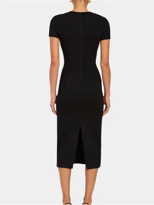 Amanda Uprichard Black Sweetheart Neckline Midi Dress thumbnail 2