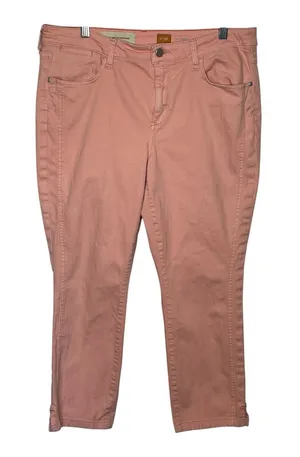 Anthropologie Pilcro Stet Sz 32 Peach Pink Cropped Ankle Jeans thumbnail 1