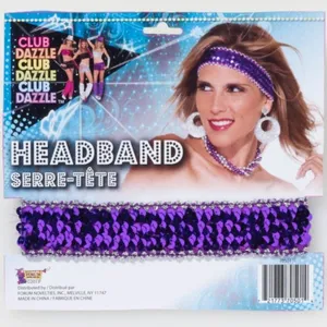 3 Club Dazzle Purple Sequins Headbands - Will Sell Separately Forum-novelties thumbnail 2