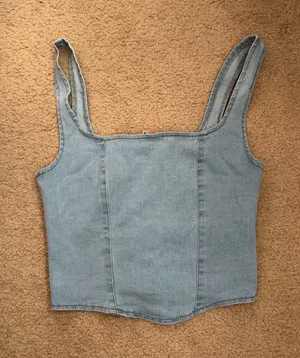 Denim Tank Top Shein thumbnail 1