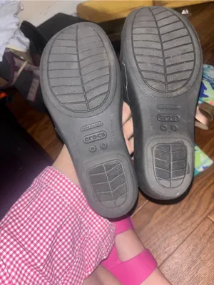 Crocs Rhonda Wedge Sandals Slip-On Strappy Slides Open Toe Black Women's Size 9 thumbnail 5