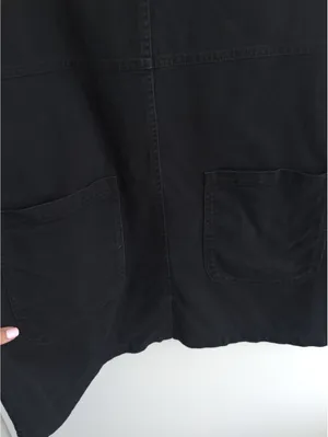 Monki Black Cotton NWOT Overall Mini Dress Pinafore Adjustable Strap Size M thumbnail 8