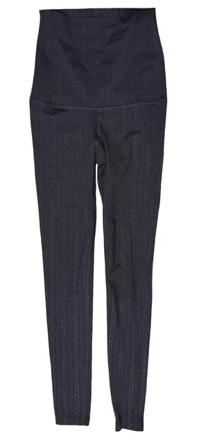 Pure Barre Splits59 Women’s Size XS Black Charcoal Patterned Foldover Leggings thumbnail 1