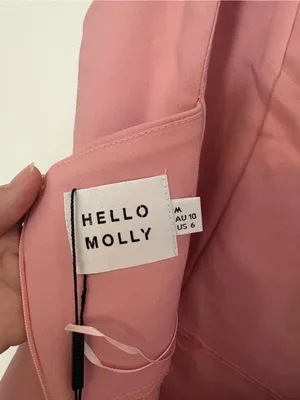 Hello Molly Chic Square Neck Midi Dress in Dusty Pink Musk Size Medium 6 NWT thumbnail 8