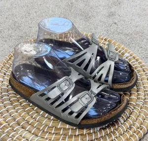 Birkenstock Women’s Granada Nubuck Leather Sandals in Metallic Silver 37/US 6.5 thumbnail 1