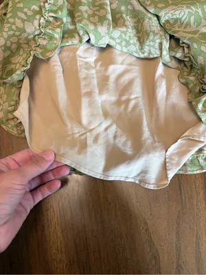 Urban Outfitters Green and Tan Lined Mini Skirt thumbnail 5