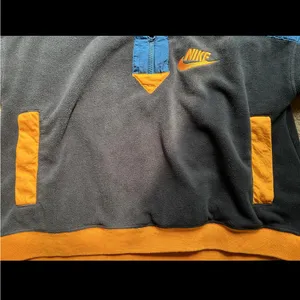 Nike Blue and Black Cropped Quarter-Zip Sweatshirt thumbnail 4