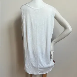 Maurices White and Blue Paisley Tank Top with handkerchief edge thumbnail 4