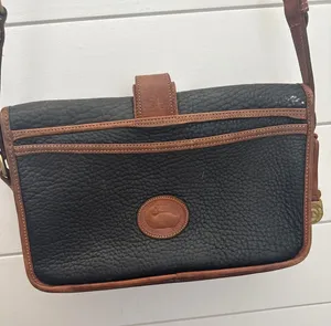 Dooney & Bourke Vintage All Weather Leather Crossbody Bag Black British Tan thumbnail 1