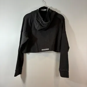 Gymshark X Nikki Blackketter‎ Cropped Hoodie Pullover Athleisure Black Marl-M thumbnail 2
