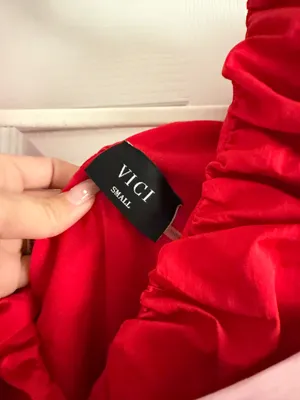NWOT Vici Red and Pink Bow Plaid Babydoll Mini Dress thumbnail 6