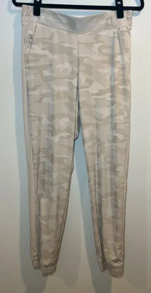 Athleta Brooklyn Jogger Pants Abalone Beige Camo Athletic Pockets Stretch Fall 8 thumbnail 1