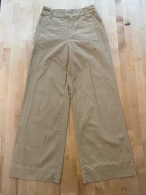 Who What Wear Tan Wide Leg Cotton Pants thumbnail 1