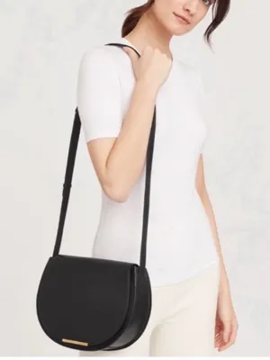 Cuyana mini saddle crossbody Bag , black leather, minimalist look thumbnail 1