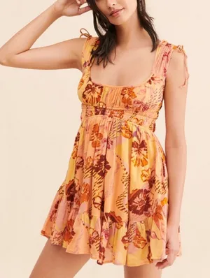 Free people Vernon Mini Dress in cocoa size medium thumbnail 1