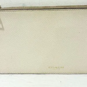 Coach Cream Leather Top Zip Clutch Wallet Pouch thumbnail 2