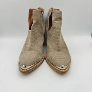 Jeffrey Campbell Cromwell Gray Snake Suede‎ Leather Ankle Boots Bootie Size 8.5 thumbnail 3