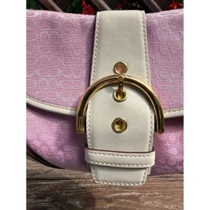 Coach Y2K Pink Soho Buckle Bag Mini Signature Jacquard Cream Leather 1457 thumbnail 8