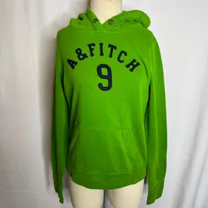 Abercrombie & Fitch Green Logo Hoodie Womens L Y2K Preppy Sweatshirt thumbnail 2