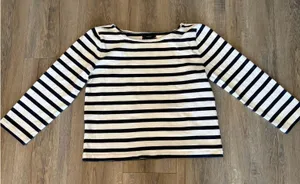 J.Crew Navy and White Striped Sailor Top thumbnail 1