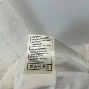 Betsey Johnson White Swiss Dot Midi Dress Smocked Waist Tiered Ruffle Milkmaid M thumbnail 5