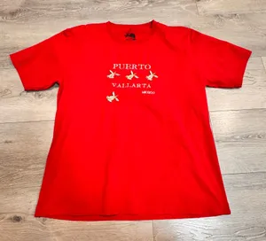 Sol‎ Productos Puerto Vallarta Mexico Turtle Embroidered Tourist Red T-Shirt XL thumbnail 1