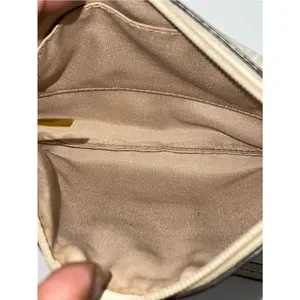 COACH Off White Leather Perforated C Logo Zippered Wristlet w/Cream Lining thumbnail 6