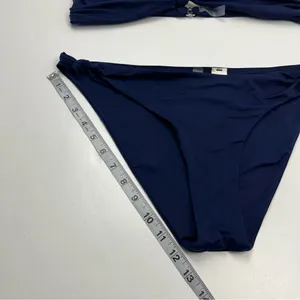Bella‎ Dahl Swim Navy Blue Knotted Bandeau Bikini Halter Tie Womens Size Large thumbnail 10