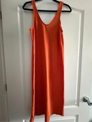 Mango Orange Women’s Tank Midi Dress cover up thumbnail 2