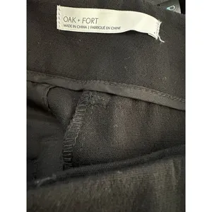 Oak + Fort Women Size 4 Black Pockets Flat Front Straight Wide Leg Dress Pants thumbnail 3