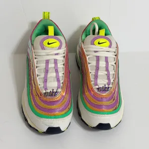 Nike Air Max 97 White Electro Green Fuchsia‎ Glow Sneakers Womens 7 Multicolor thumbnail 2