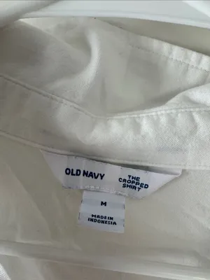 Old Navy White Button-Down Crop Shirt / B29 thumbnail 3