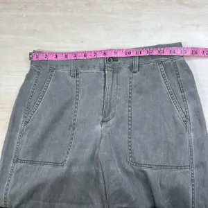 GAP Womens Size 4 Gray Wide Leg Crop High Rise Patch Pocket Denim Pants A36 thumbnail 13