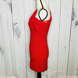 Lucy in the Sky Mini Dress Sz S Red Cocktail Party Night Out thumbnail 4
