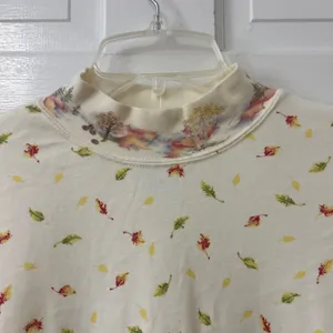 VTG Northern Reflections 80s 90s Autumn Leaves Mock Neck Top S Fall Granola thumbnail 2