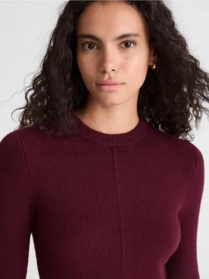 Madewell Wool Blend Sweater Mini Dress dark pomegranate color NY269 Size S NWT thumbnail 3