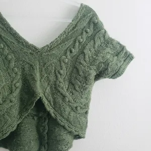 Anthropologie Sleeping On Snow Wool Crochet Off Sholder Cropped Chunky Sweater thumbnail 4