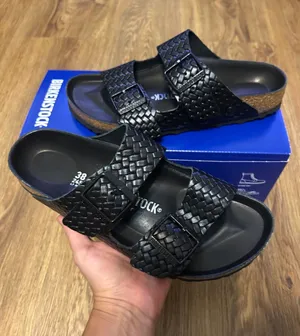 BIRKENSTOCK Arizona embossed black leather gladiator sandals slippers eur 38 new thumbnail 2