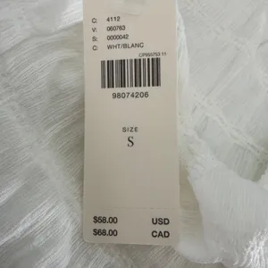Anthropologie Maeve Asymmetric Textured Tank Small White Sleeveless Mock Neck thumbnail 10