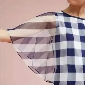 Anthropologie Postage Stamp Blue Gingham Elsie Blouse - size Small New thumbnail 2