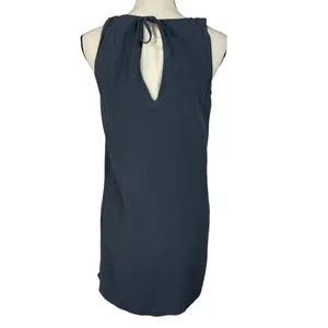 Miss Me Small Mini Dress Sleeveless Embroidered Keyhole Neck Lined Stretch Blue thumbnail 5