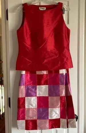 Due per Due Collection Patchwork Wrap Skirt and Top Size 8 thumbnail 1