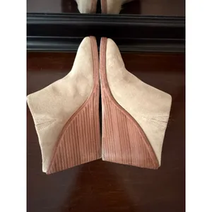Joie Suede Wedge Mules Womens 38 Tan Wood Heel‎ Slip On Excellent Boho Casual thumbnail 11